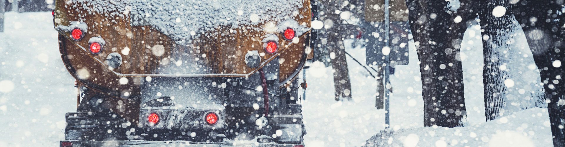 tanker i snofall